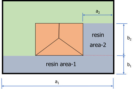 Resin driveway illustration with measurements for material calculations and cost estimates.